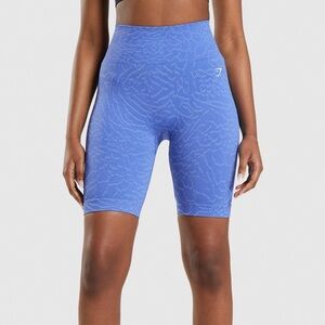 Gymshark Women's Adapt Animal Seamless Cycling Shorts JM3 Court Blue Medium